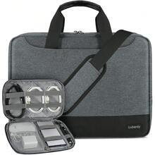 NEWHEY Laptop Briefcase 14-17.3 Inches For Men And Women, Laptop Portfolio For Women, Waterproof Oxford Fabric, Compatible With 14-15.6 And 17-17.3" Air/Pro/, Grey And Pink - Multicolor - View 10