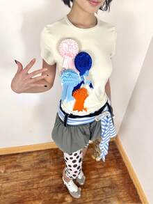 1条美式复古条纹多功能可爱围巾，可作腰带、头巾、颈巾使用，适合所有季节。 - 彩色 - 查看 1