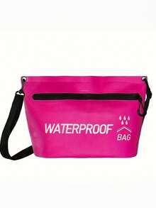 1个防水旅行拉链手提包 - 多功能手提包，带拉链口袋和“防水袋”字样印花，可用作手提化妆包、拉链收纳包、防水单肩化妆包、游泳包、户外旅行便携小包、洗漱包，容量1.32加仑，适合河流徒步、漂流船游泳等户外运动 - 在徒步、露营和水上运动中保持个人物品干燥 - 彩色 - 查看 14