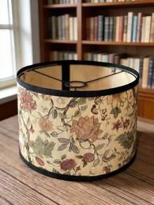 1个复古竹制灯罩，饰以腰果花和花卉植物印花，波西米亚农舍风格装饰 - 不仅是灯罩，也是家居装饰点缀，适合各种家居风格，适用于落地灯、台灯、壁灯和吊灯 - 无需电源或电池，兼容E14、E26、E27和灯架式灯座（不含灯具）。 - 杏色 - 查看 13