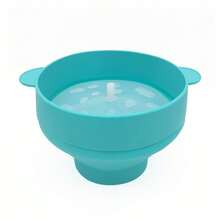1pc Silicone Popcorn Bowl, Foldable With Handle, Heat Resistant, With Lid For Microwave Heating, Dishwasher Silicone Popcorn Maker For Home Use - Multicolor - View 12