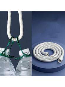 1pc 59-Inch/149.2cm Extra Long Stainless Steel Handheld Shower Hose Replacement, With Brass Fittings And Nut, Flexible Hose Extension For Handheld Shower Head - White - View 5