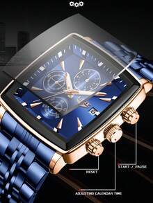 LIGE Men's Fashionable Casual Business Watch Waterproof Luminous Quartz Watch Classic Round Dial Clock Watch Date Design Men - Gold - View 5