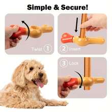 AFP ALL FOR PAWS AFP Long-Lasting Chewing Dog Toy Bully Stick Holder Pet Prevents Choking Safety Device Aggressive Chewers Dog Chew Stick Holder - Coral Orange - View 5