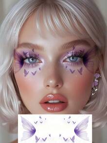 6 Tờ Hình Xăm Bướm Lấp Lánh Hình Xăm Tiên Dễ Thương Chống Nước Miếng Dán Trang Điểm Lấp Lánh Nhiều Màu Sắc Cho Ngày Valentine Tiệc Hè Hẹn Hò Lễ Hội Lễ Phục Sinh Phụ Kiện Cosplay - Nhiều màu - Xem 3