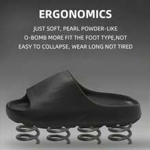Busylion Ladies Feel Like Stepping On In Summer, Wear New EVA Material Slippers, Indoor Home Bathrooms, Non-Slip, Silent And Cute EVA Material Sandals Black - 黑色 - 查看 3