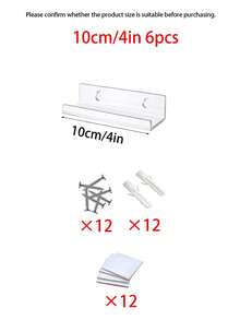 8-Pack Clear Acrylic Vinyl Record Holder Shelves, Kids Room Wall Bookshelf, Kids Baby Floating Bookshelf, Display Rack, Magazine Rack, Wall Shelf - Multicolor - View 14