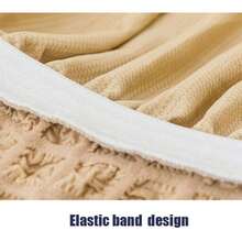 Modern Style Polyester Fiber Solid Color Bubble Gauze Simple Style Elastic All-Inclusive Lace Design Sofa Cover, All Seasons Scratch Resistant Elastic Living Room Sofa Cover Pet Anti-Dirty Universal Sofa Protector Home Decoration - 黃色 - 查看 9