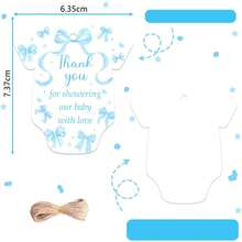 25/50 个粉色蝴蝶结感谢卡，感谢您用充满爱意的卡片环绕我们的宝宝。粉色蝴蝶结主题，性别揭晓派对小礼物（粉色/蓝色可选） - 彩色 - 查看 8