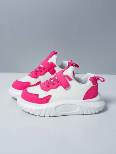 儿童时尚休闲软底透气舒适魔术贴撞色运动鞋