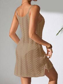 Đầm ngắn mùa hè dành cho nữ, kiểu bohemian ombre, khoét lỗ, gợi cảm, xuyên thấu, thích hợp cho kỳ nghỉ biển. - Lạc đà - Xem 6