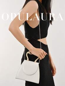 Túi xách OpulAura thời trang màu trơn, họa tiết da cá sấu dập nổi, thiết kế hình cành cây, túi công sở thanh lịch dành cho nữ, phù hợp cho việc đi làm hàng ngày, hẹn hò, họp mặt, đám cưới, lễ kỷ niệm và các dịp trang trọng. Có thể phối cùng váy cưới, váy dạ hội, váy dự tiệc và trang phục sinh nhật. - trắng - Xem 9