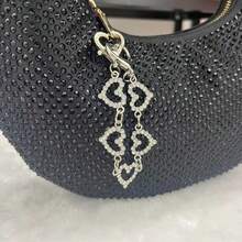 心形长链包包挂饰，闪亮包包吊坠，情人节礼物