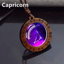 1PC Zodiac Constellation Pendant Necklace Men's Astrology Charm Gift For Birthday Valentine's Day And Special Occasions - style - View 14