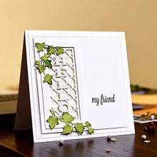 Creative Grids And Leaves Metal Cutting Dies, DIY Scrapbooking Album And Embossing Stencil, Greeting Card Making Tool, Card Paper Cutting Crafts ,Gift Card Making Template Die Cuts. - Silver - View 1