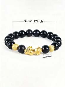 1条东方风格貔貅手链，弹性手链，男女皆宜。在中国古代，貔貅象征着吉祥、招财和守护家宅。 - 貔貅手鍊 - 查看 4