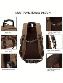 Large Capacity Lightweight Travel Backpack, Business Travel Carry-On Luggage Bag, Hiking Backpack, High School/College Student Backpack, Unisex Multi-Function Backpack - Multicolor - View 6