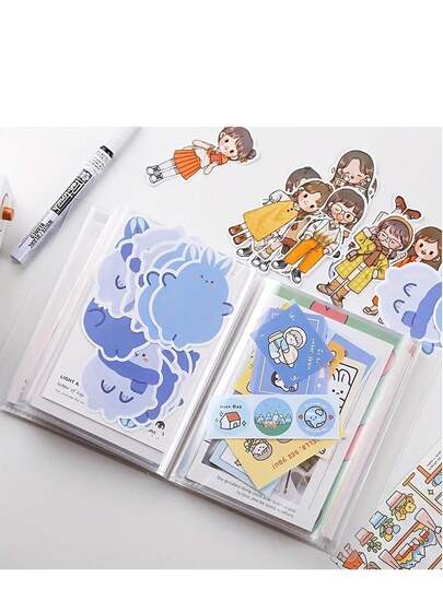 A6 Sticker Book 40 Pockets, Large Capacity Photo Album For Scrapbooking, Multi-Purpose Collector Album For Photos Stickers Cards Tickets Receipts, Portable Storage Organizer Holder For Travel Office School, Gift Ideas