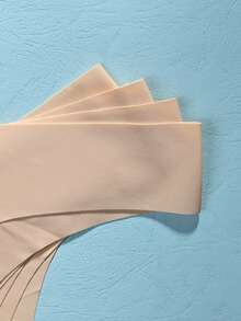 7 buc/set chiloți tanga negri solizi pentru femei, lenjerie intimă confortabilă, sexy, cu talie joasă, culoare caisă, culoare solidă - Caisă - Vizualizare 5