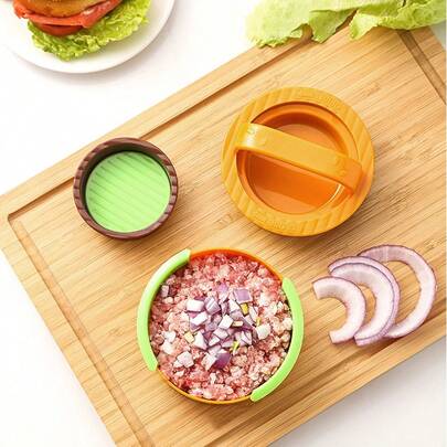 3pcs Round Hamburger Patty Maker Press Combo, Kitchen Cooking Tools
