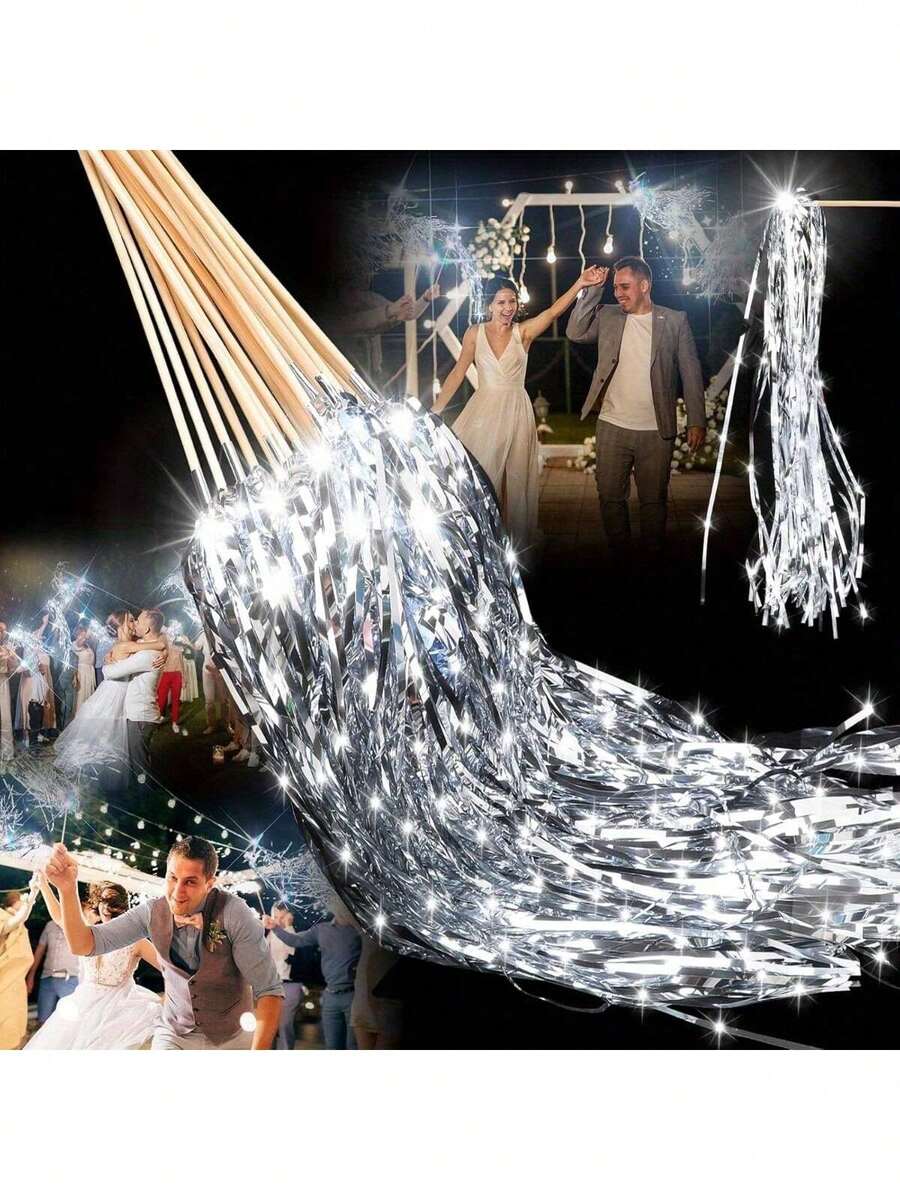 1pc Shiny Wedding Wand, Shaped Like A Golden Star With Foil Tassel And Bells, Suitable For Weddings, Birthday Parties And Other Occasions - Multicolor - View 1