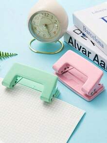 1pc Manual Hole Punch - Portable Hole Puncher With Punching Die, Suitable For Binding Loose-Leaf Files, Organizing Binders - No Battery Required, Applicable For Office, Student, DIY, Office - For Paper, Cardboard (Manual Hole Punch) - No Power Supply Needed - Multicolor - View 4