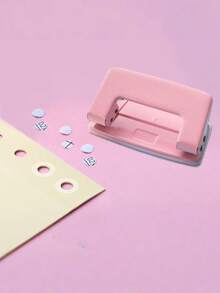 1pc Manual Hole Punch - Portable Hole Puncher With Punching Die, Suitable For Binding Loose-Leaf Files, Organizing Binders - No Battery Required, Applicable For Office, Student, DIY, Office - For Paper, Cardboard (Manual Hole Punch) - No Power Supply Needed - Multicolor - View 7