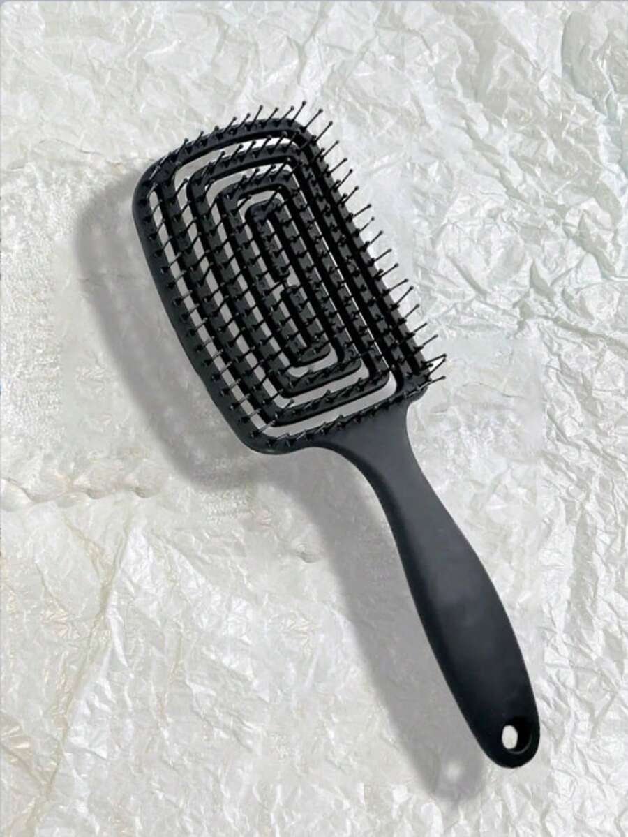1pc Anti- Hair Brush - Made Of ABS Plastic Handle With Hollow Design To Promote Scalp Massage, An Anti-Static Styling Tool Suitable For Regular Hair - Multicolor - View 1