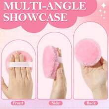 Large Body Powder Puff And Container 3.54 Inch Women Powder Puff With Crystal Case For Dusting Powder Pink - 紫色 - 查看 3