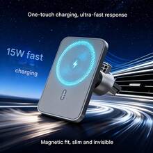 FCV 15W Fast Charging Wireless Car Charger, Portable USB C Powered, Hands-Free Operation, Battery-Free Wireless Charging Function Compatible With IPhone Air 17 Pro Max 16 15 14 13 12 Galaxy Android With Charging Magnetic Attachment