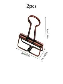 金属夹日历长尾夹票据夹孔雀尾夹发票夹文件夹燕尾夹收纳创意 - 銅色 - 查看 6