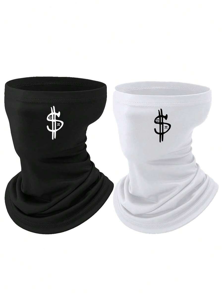 1/2个装男女通用印花拉法帽面罩，适合日常使用、户外旅行、徒步、滑雪、骑摩托车等。 - 彩色 - 查看 1