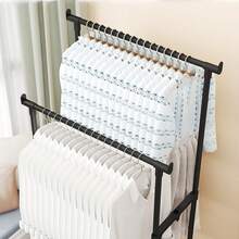 1pc Floor Standing Coat Rack, Small Bedroom Clothes Hanger, Single/Double Rod Garment Rack, Multi-Function Wardrobe Organizer, Portable Clothes Rack For Hanging And Displaying Clothing - Multicolor - View 4