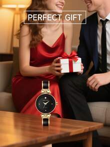 Anne Klein Women's Dress Watch, Stainless Steel Expandable Strap, Round Dial, Ultra-Thin Bangle Style Wristwatch - Black - View 9