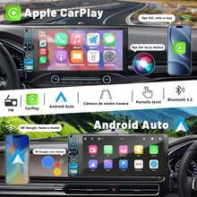 Carsapro Auto Estéreo Pantalla 1Din Táctil Carplay Inalámbrico Android Auto  6.9 Pulgadas estéreo para carro Mirrorlink pantalla Bluetooth FM USB TYPE-C 12 Leds Cámara - L6400 - Ver 2