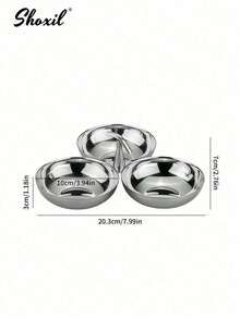 shoxil 1Pc Stainless Steel Snack Dish, Snack Tray, Nut Tray, Fruit Tray, Dessert Bowl, Three Headed Snack Bowl, For Home, Party, Picnic - Bowl - View 10