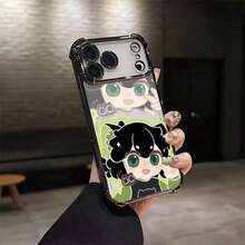 かわいい猫耳スタイルの女の4つの角を使用するエアバッグ耐衝撃性と透明性が高いTPUスマホケース、コーティングフレーム払いきで、落ちるから効果的に保護するします。 17、16、15、14、13、12、11 Plus、17 Pro、17 Pro Max、17 Air、および17シリーズと互換性があります。 お友達、愛する人、または自分自身を分けるへの完璧なクリスマスプレゼントです。 - ブラック - チェックする 6