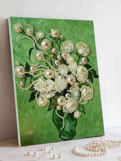 1 set med handgjorda pärlmålningar, storlek 30x40 cm/11,81x17,85 tum, vaskonstmålningar, kreativa dekorativa målningar, handgjorda inläggningar av pärlor, utrustade med självhäftande pärlor, lämpliga för heminredning, ny heminredning, handgjorda entusiaster, bästa presenter, ramlösa