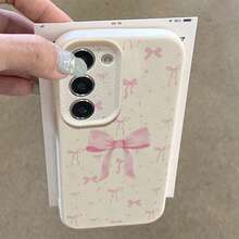 1个TPU材质软壳，甜美蝴蝶结星星图案时尚手机壳，兼容三星A05s、A12、A13、A14、A14 4G、A15、A21s、A23、A25、A32、A32 5G、A34、A35、A50s、A51、A52、A53、A54、A55、A71、A72、A73、S10、S20 FE、S20 Ultra、S21 Ultra、S22、S22 Plus、S23、S24、红米10C、12C、Note 10、11、12、13、Pro Plus、Note 8、9 Pro，全方位保护软壳手机套 - 白色 - 查看 4