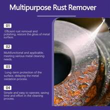 JAYSUING Removedor de Óxido Multifuncional 50ml - Restauración de Brillo y Renovación, Pulido Profesional y Mantenimiento, Desoxida Rines, Griferías y Acero Inoxidable - Púrpura - Ver 6