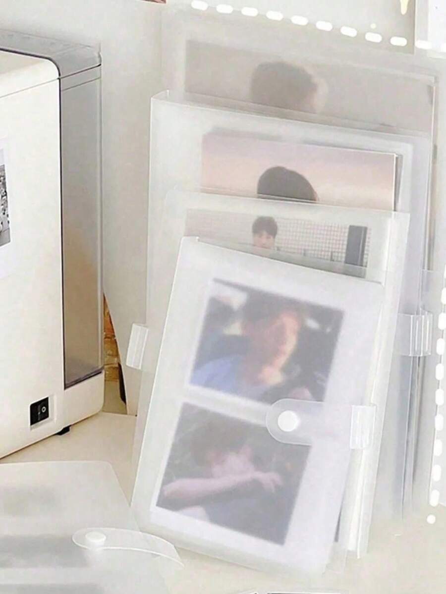 3/5/6 Inch Compartment Family Photo Box, Transparent PVC Idol Card Album, Dust-Proof And Moisture-Proof, Star Card Collection Album, Creative Photo Organizer, Fan Gift, Birthday Souvenir, Idol Collection Box, New Birthday Commemorative Photo Album, Student Collection Album - Multicolor - View 1