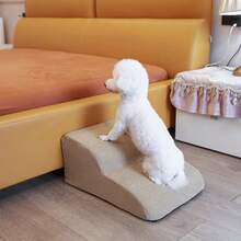 1pc Plush Warm Pet Stair Ramp, Elderly/Small Dog Assistance Ladder, Protect Every Step, Easy Up And Down, Love Lasts Longer, Removable & Washable Foam Stairs For Sofa, Bed, Puppy, Kitten - Beige - View 14