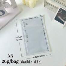 20/30/50张/袋装 A6/A7/M5/A8 透明内芯，活页贴纸簿替换内页，贴纸计划本替换内芯，PP 高透明材质，适用于粘贴贴纸、制作贴纸簿、照片卡片、办公计划本收纳 - 無色 - 查看 12
