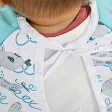 1Pc Rainbow Animal Print Waterproof & Mess - Free Long Sleeve Baby Bib, Adjustable Fit For 6 - 24 Months Toddlers