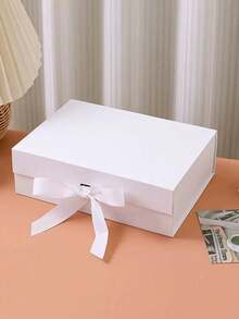 1pc White Foldable Gift Box, Gift Packaging Box, Universal Gift Box For Family And Friends, Holiday Gifts - White - View 7