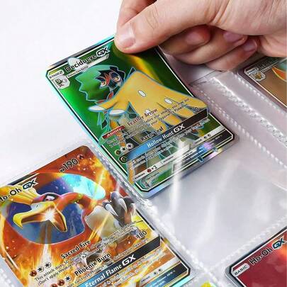  Official Authorized Pokemon 4-Pocket Card Album, 120 Card Slots, Back-To-Back Storage, Can Hold 240 Cards, Large Capacity Card Collection Storage