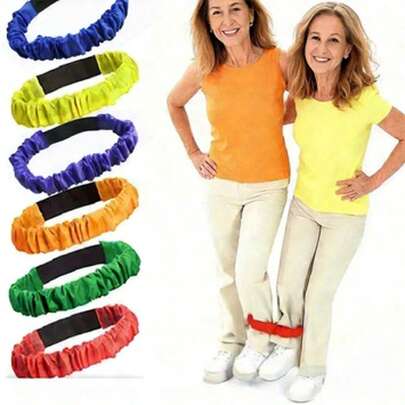 1/3/6 Pcs Adjustable Elastic Leg Ties, Suitable For 3-Legged Race - Party Game Bands, Fit For Team Challenge, Family Fun And Outdoor Activities, Mixed Colors (Multicolor), Holiday Supplies (Christmas, Birthday, Group Games)