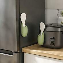 5 Colors Silicone Kitchen Utensil Holder Spoon Rest Organizer Wall Mounted Rice Paddle Storage Rack Chopsticks Holder Cooking Spoon Spatula Storage Stand Self-Adhesive Utensil Rack Heat Resistant Waterproof Silicone Kitchen Tool Organizer For Countertop - Multicolor - View 5