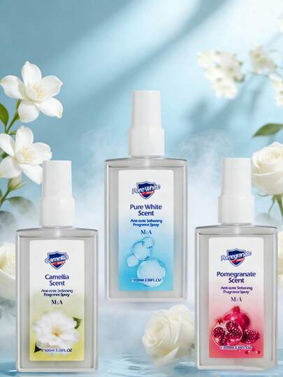 1瓶/100毫升织物清新喷雾，多用途织物清洁剂，温和去除异味，持久清新，适用于汽车、办公室、家居、浴室、织物和衣柜，家居和衣物护理