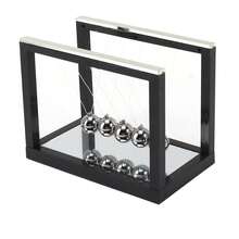 Stainless Steel Newton Cradle Balance Balls With Mirror Base For Stress Relief, Desktop Toy, Physical Science Decoration For Home, Office And Desk. - màu đen - Xem 2
